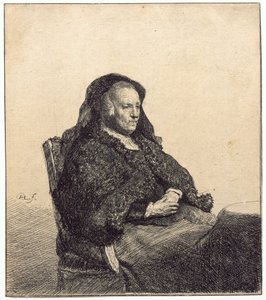 Starsza kobieta (matka Rembrandta, siedząca przy stole) autorstwa Rembrandt van Rijn