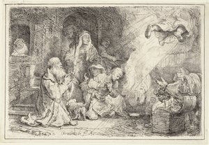 Anioł odchodzący z rodziny Tobiasza, 1641 autorstwa Rembrandt van Rijn