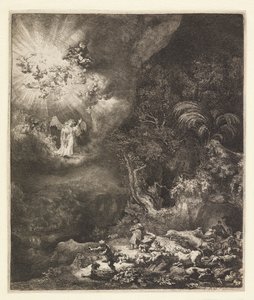Zwiastowanie pasterzom autorstwa Rembrandt van Rijn