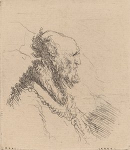 Łysy starzec z krótką brodą z profilu, ok. 1930 r. 1635. autorstwa Rembrandt van Rijn