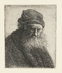 Brodaty mężczyzna z krótkimi falującymi włosami: biust autorstwa Rembrandt van Rijn