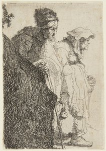Żebrak i żebraczka autorstwa Rembrandt van Rijn