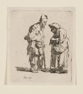 Rozmowa żebraka i żebraczki autorstwa Rembrandt van Rijn