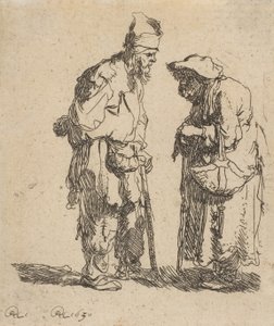 Rozmawiający żebrak i żebraczka, 1630., 1630. autorstwa Rembrandt van Rijn