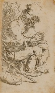 Żebrak ogrzewający dłonie autorstwa Rembrandt van Rijn