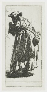 Żebraczka z tykwą autorstwa Rembrandt van Rijn