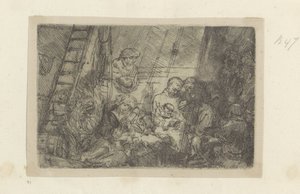 Besnijdenis w de stal Kolekcja osiemdziesięciu pięciu oryginalnych grafik (tytuł serii) autorstwa Rembrandt van Rijn