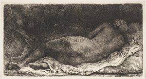 Czarna Afrykańska dziewczyna leżąca autorstwa Rembrandt van Rijn