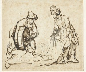 Boaz i Rut autorstwa Rembrandt van Rijn