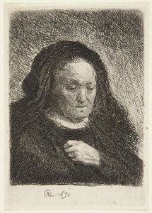 Popiersie matki Rembrandta autorstwa Rembrandt van Rijn