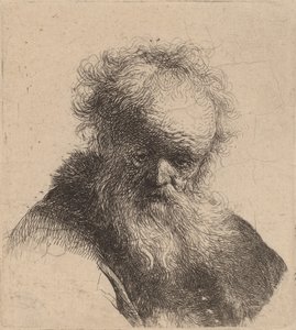 Popiersie starca z rozwianą brodą i białym rękawem, ok. 1900 r. 1630. autorstwa Rembrandt van Rijn