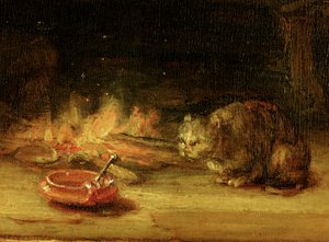 Kot, fragment Świętej Rodziny z Zasłoną, 1646 (zob. 244315) autorstwa Rembrandt van Rijn