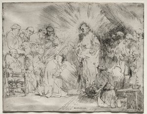 Chrystus ukazujący się apostołom, 1656. autorstwa Rembrandt van Rijn