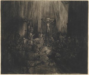 Chrystus ukrzyżowany między dwoma złoczyńcami („Trzy krzyże”) autorstwa Rembrandt van Rijn