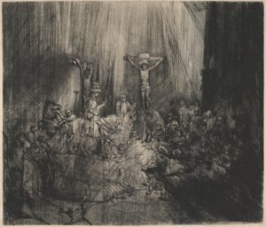Chrystus ukrzyżowany między dwoma złoczyńcami („Trzy krzyże”) autorstwa Rembrandt van Rijn