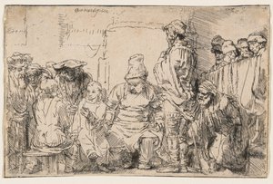 Chrystus spiera się z uczonymi w Piśmie autorstwa Rembrandt van Rijn
