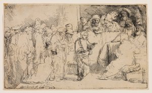 Chrystus dyskutujący z lekarzami: szkic autorstwa Rembrandt van Rijn