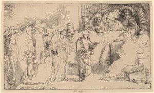 Chrystus dyskutujący z lekarzami: szkic autorstwa Rembrandt van Rijn