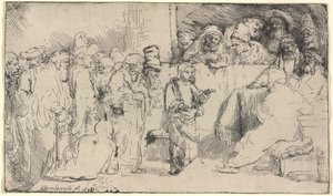Chrystus dyskutujący z lekarzami: szkic autorstwa Rembrandt van Rijn