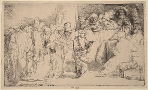 Chrystus spierający się z uczonymi w Piśmie: szkic autorstwa Rembrandt van Rijn