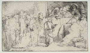 Chrystus spiera się z lekarzami, szkic, 1652. autorstwa Rembrandt van Rijn
