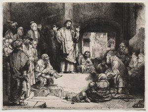 Głoszenie Chrystusa („La Petite Tombe”) autorstwa Rembrandt van Rijn