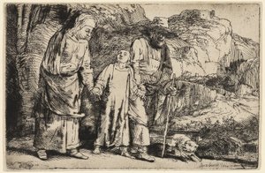 Chrystus powracający ze świątyni ze swoimi rodzicami autorstwa Rembrandt van Rijn