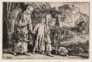 Chrystus powracający ze świątyni wraz z rodzicami autorstwa Rembrandt van Rijn