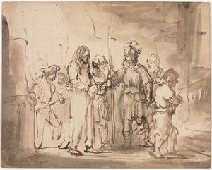 Chrystus zabrany przed Kajfasza autorstwa Rembrandt van Rijn