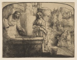 Chrystus i Kobieta z Samarii: odbitka łukowa, 1658. autorstwa Rembrandt van Rijn
