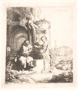 Chrystus i Niewiasta Samarii: wśród ruin autorstwa Rembrandt van Rijn