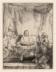 Chrystus w Emaus: Większa płyta autorstwa Rembrandt van Rijn