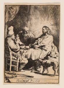 Chrystus w Emaus: mniejsza płyta autorstwa Rembrandt van Rijn