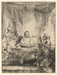 Chrystus w Emaus: większy obraz autorstwa Rembrandt van Rijn