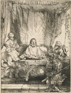 Chrystus w Emaus: większy obraz autorstwa Rembrandt van Rijn