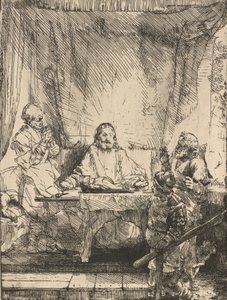 Chrystus w Emaus: Większa Płyta, 1654. autorstwa Rembrandt van Rijn