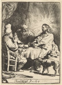 Chrystus w Emaus: mniejsza płyta autorstwa Rembrandt van Rijn