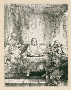 Chrystus w Emaus: większy talerz autorstwa Rembrandt van Rijn