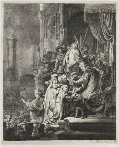 Chrystus przed Piłatem: duża grafika autorstwa Rembrandt van Rijn