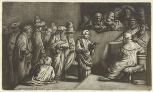 Chrystus spiera się z lekarzami: szkic autorstwa Rembrandt van Rijn