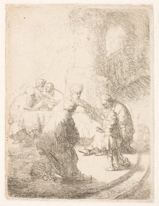 Chrystus dyskutujący z uczonymi w Piśmie: mała tabliczka autorstwa Rembrandt van Rijn