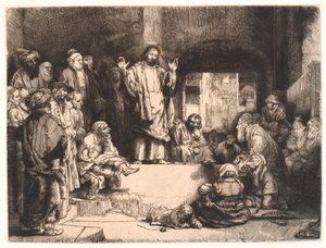 Nauczanie Chrystusa („La petite tombe”) autorstwa Rembrandt van Rijn