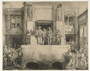 Chrystus przedstawiony ludziom: podłużny talerz autorstwa Rembrandt van Rijn