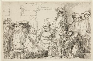 Chrystus siedzący i dyskutujący z uczonymi w Piśmie autorstwa Rembrandt van Rijn