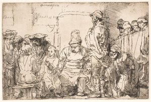 Chrystus siedzący i dyskutujący z uczonymi w Piśmie autorstwa Rembrandt van Rijn