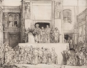 Chrystus przedstawiony ludziom. 1655 autorstwa Rembrandt van Rijn