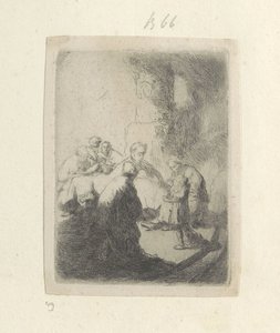 Chrystus i skrybowie: mały obrazek Recueil de quatre-vingt-cinq estampes originales (tytuł serii) autorstwa Rembrandt van Rijn