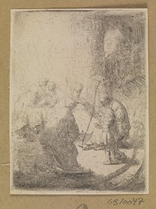 Chrystus jako dziecko i uczeni w Piśmie. Mały talerz autorstwa Rembrandt van Rijn