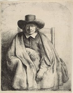 Klemens de Jonghe, sprzedawca grafik autorstwa Rembrandt van Rijn