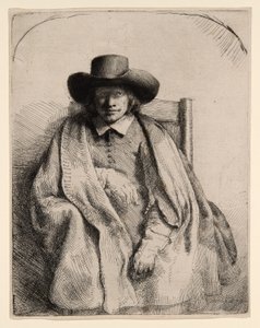 Klemens de Jonghe, sprzedawca grafik autorstwa Rembrandt van Rijn